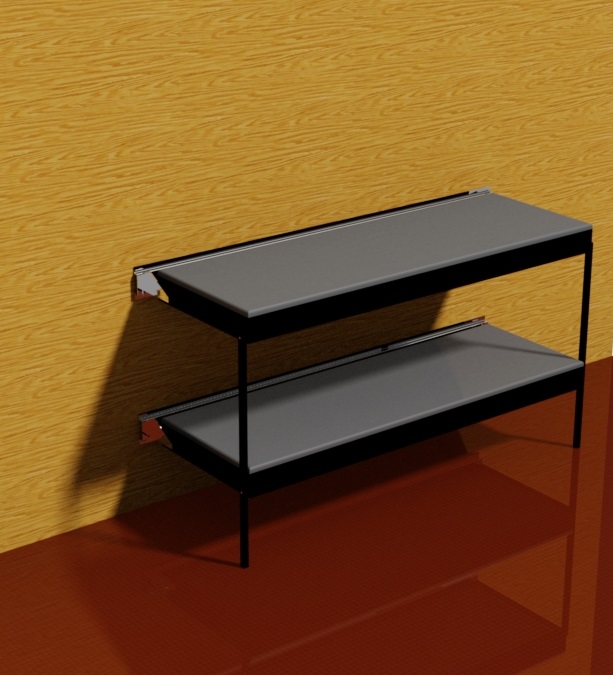 Wall Mounted Bunk Bed 3D CAD Model